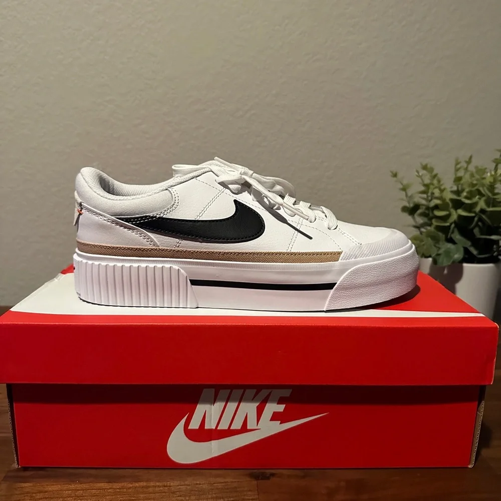 Nike Court Legacy Lift White Black Orange - Picture 6 of 8